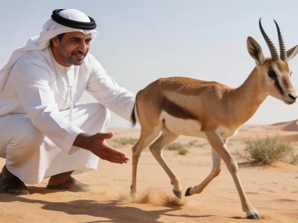 Dubai resident rescues injured gazelle from desert heat and returns it to wild