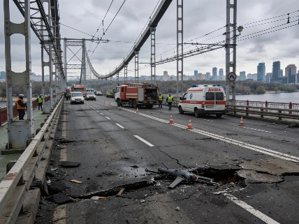 Russian drone strikes force closure of key Kyiv bridges Dubai Times